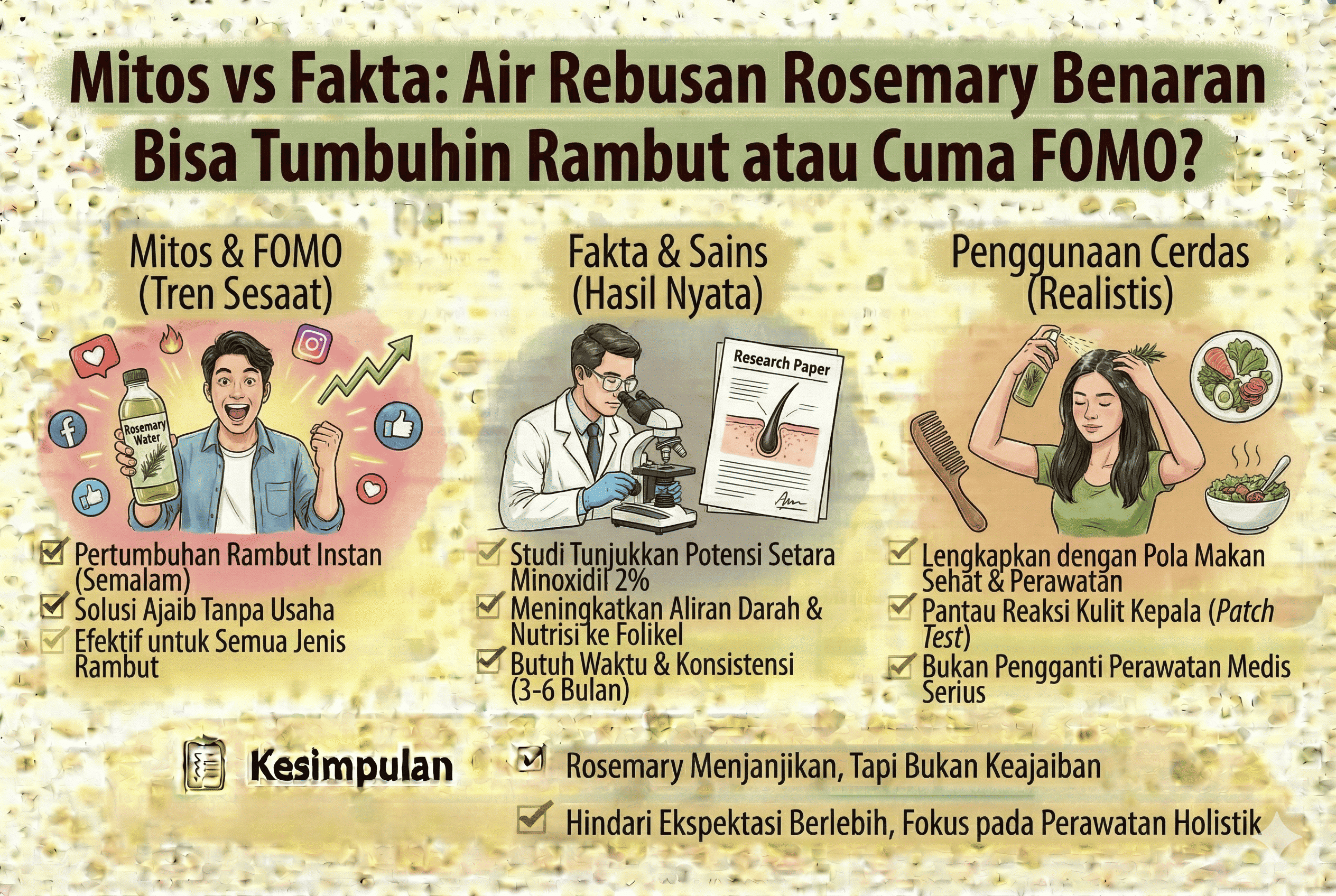 Mitos vs Fakta: Air Rebusan Rosemary Benaran Bisa Tumbuhin Rambut atau Cuma FOMO?